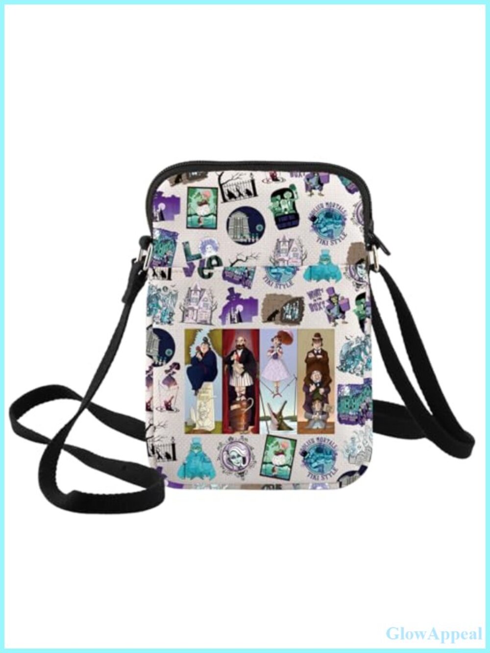 Cotton Canvas Crossbody Bag Ghost House Madame Leota Halloween Shoulder Bag